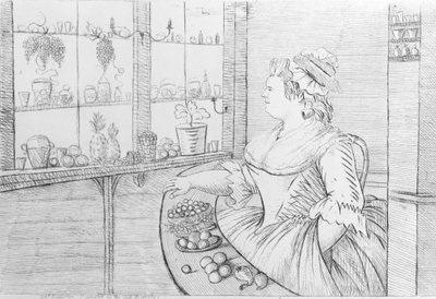 Mrs Weltje in her Shop in Pall Mall, 1783 by Charles Bretherton